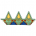 C1: Two Pyramids---Nordic Blue(Isacord 40 #1076)&#13;&#10;C2: Triangle---Poinsettia(Isacord 40 #1147)&#13;&#10;C3: Stripes---Citrus(Isacord 40 #1187)&#13;&#10;C4: Main---Bright Mint(Isacord 40 #1510)&#13;&#10;C5: Outline---Black(Isacord 40 #1234)