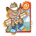 C1: Face---Twine(Isacord 40 #1017)&#13;&#10;C2: Cheeks---Heather Pink(Isacord 40 #1117)&#13;&#10;C3: Hat, Cloud & Shirt---White(Isacord 40 #1002)&#13;&#10;C4: Hat---Old Gold(Isacord 40 #1055)&#13;&#10;C5: Shading on Hat---Golden Grain(Isacord 40 #1126)&#1