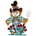 C1: Face---Muslin(Isacord 40 #1082)&#13;&#10;C2: Squirrel---Redwood(Isacord 40 #1057)&#13;&#10;C3: Hat---Pecan(Isacord 40 #1128)&#13;&#10;C4: Shirt---White(Isacord 40 #1002)&#13;&#10;C5: Pants---Oxford(Isacord 40 #1222)&#13;&#10;C6: Light Straw---Canary(I