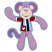 C1: Tail & Ears---Wild Iris(Isacord 40 #1032)&#13;&#10;C2: Body---Frosted Plum(Isacord 40 #1080)&#13;&#10;C3: Face---Shrimp Pink(Isacord 40 #1017)&#13;&#10;C4: Stripes---Oxford(Isacord 40 #1222)&#13;&#10;C5: Stripes---Light Midnight(Isacord 40 #1197)&#13;