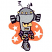 C1: Background---Orange - neon(Isacord 40 #1078)&#13;&#10;C2: Head & Body---Silver(Isacord 40 #1236)&#13;&#10;C3: Head---Smoke(Isacord 40 #1219)&#13;&#10;C4: Eyes, Hands & Wheel---Buttercup(Isacord 40 #1135)&#13;&#10;C5: Arms---Wild Iris(Isacord 40 #1032)