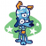 C1: Background---Limedrop - neon(Isacord 40 #1510)&#13;&#10;C2: Antennae & Neck---Papaya(Isacord 40 #1024)&#13;&#10;C3: Collar---Silver Sage(Isacord 40 #1045)&#13;&#10;C4: Tail & Ears---Nordic Blue(Isacord 40 #1076)&#13;&#10;C5: Body---Crystal Blue(Isacor