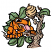 C1: Inside Mouth---Citrus(Isacord 40 #1187)&#13;&#10;C2: Honey Drop---Canary(Isacord 40 #1124)&#13;&#10;C3: Frog---Goldenrod(Isacord 40 #1137)&#13;&#10;C4: Frog Shading---Tangerine(Isacord 40 #1078)&#13;&#10;C5: Hive---Parchment(Isacord 40 #1066)&#13;&#10