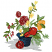 C1: Inside Flower & Figs---Candlelight(Isacord 40 #1137)&#13;&#10;C2: Shadow---Sterling(Isacord 40 #1011)&#13;&#10;C3: Leaves  Light)---Kiwi(Isacord 40 #1104)&#13;&#10;C4: Berries & Roses---Mauve(Isacord 40 #1119)&#13;&#10;C5: Outline Rose---Burgundy(Isac