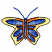 C1: Inside Wing & Body---Cadet Blue(Isacord 40 #1226)&#13;&#10;C2: Inside Wing Shade & Body---Royal Blue(Isacord 40 #1535)&#13;&#10;C3: Outside Edge---Buttercup(Isacord 40 #1135)&#13;&#10;C4: Outside Edge---Clay(Isacord 40 #1021)&#13;&#10;C5: Outline & De