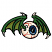 C1: Horns & Eyes---Muslin(Isacord 40 #1082)&#13;&#10;C2: Iris---Tropical Blue(Isacord 40 #1534)&#13;&#10;C3: Shading---Twine(Isacord 40 #1017)&#13;&#10;C4: Veins---Poinsettia(Isacord 40 #1147)&#13;&#10;C5: Wings---Lima Bean(Isacord 40 #1177)&#13;&#10;C6: