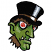 C1: Face---Lima Bean(Isacord 40 #1177)&#13;&#10;C2: Face Shade---Lime(Isacord 40 #1176)&#13;&#10;C3: Eyes, Teeth & Hat Highlights---White(Isacord 40 #1002)&#13;&#10;C4: Collar & Hat Band---Pine Bark(Isacord 40 #1170)&#13;&#10;C5: Hat & Outline---Black(Isa
