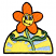 C1: Sky & Eyes---Oxford(Isacord 40 #1222)&#13;&#10;C2: Sun, Flower Face---Citrus(Isacord 40 #1187)&#13;&#10;C3: Leaves---Lime(Isacord 40 #1176)&#13;&#10;C4: Leaves & Stem---Bright Mint(Isacord 40 #1510)&#13;&#10;C5: Pedals---Tangerine(Isacord 40 #1078)&#1