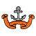 C1: Banner---Tangerine(Isacord 40 #1078)&#13;&#10;C2: Anchor---Fieldstone(Isacord 40 #1236)&#13;&#10;C3: Outline---Black(Isacord 40 #1234)