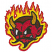C1: Flames---Citrus(Isacord 40 #1187)&#13;&#10;C2: Face & Outlines---Wildfire(Isacord 40 #1147)&#13;&#10;C3: Hair---Bordeaux(Isacord 40 #1035)&#13;&#10;C4: Eyes & Teeth---White(Isacord 40 #1002)&#13;&#10;C5: Gold---Gold(Isacord 40 #1185)&#13;&#10;C6: Outl