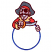 C1: Sleeves---Buttercup(Isacord 40 #1135)&#13;&#10;C2: Shirt---Spanish Tile(Isacord 40 #1020)&#13;&#10;C3: Ring---Blueberry(Isacord 40 #1235)&#13;&#10;C4: Sword---Fieldstone(Isacord 40 #1236)&#13;&#10;C5: Eyes---White(Isacord 40 #1002)&#13;&#10;C6: Hat---