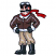 C1: Teeth, Eyes & Trim---White(Isacord 40 #1002)&#13;&#10;C2: Gloves, Boots & Gear---Charcoal(Isacord 40 #1234)&#13;&#10;C3: Shade---Smoke(Isacord 40 #1219)&#13;&#10;C4: Skin---Shrimp Pink(Isacord 40 #1017)&#13;&#10;C5: Shade---Clay(Isacord 40 #1021)&#13;