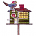 C1: House---Evergreen(Isacord 40 #1208)&#13;&#10;C2: Stand, Roof & Bird Belly---Cinnamon(Isacord 40 #1247)&#13;&#10;C3: Inside Roof & Bird---Azure Blue(Isacord 40 #1203)&#13;&#10;C4: Head & Brick---Foliage Rose(Isacord 40 #1169)&#13;&#10;C5: Trim & Door--