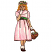 C1: Skin---Twine(Isacord 40 #1017)&#13;&#10;C2: Basket---Golden Grain(Isacord 40 #1126)&#13;&#10;C3: Skin Shading---Corsage(Isacord 40 #1016)&#13;&#10;C4: Dress. Socks & Gloves---White(Isacord 40 #1002)&#13;&#10;C5: Sash---Swiss Ivy(Isacord 40 #1079)&#13;