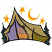 C1: Trees---Evergreen(Isacord 40 #1208)&#13;&#10;C2: Moon & Stars---Goldenrod(Isacord 40 #1137)&#13;&#10;C3: Inside Tent---Steel(Isacord 40 #1166)&#13;&#10;C4: Tent---Army Drab(Isacord 40 #1209)&#13;&#10;C5: Shade---Caper(Isacord 40 #1227)&#13;&#10;C6: Ou