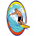 C1: Background---Island Waters(Isacord 40 #1045)&#13;&#10;C2: Wave---Baccarat Green(Isacord 40 #1046)&#13;&#10;C3: Water---Nordic Blue(Isacord 40 #1076)&#13;&#10;C4: Ankle Wrap & Board---Goldenrod(Isacord 40 #1137)&#13;&#10;C5: Board & Hair---Canary(Isaco