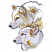 C1: Highlights---White(Isacord 40 #1002)&#13;&#10;C2: Wolves---Glacier Green(Isacord 40 #1223)&#13;&#10;C3: Shading---Old Gold(Isacord 40 #1055)&#13;&#10;C4: Shading---Lavender(Isacord 40 #1193)&#13;&#10;C5: Shading---Sterling(Isacord 40 #1011)&#13;&#10;C