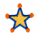 C1: Star---Buttercup(Isacord 40 #1135)&#13;&#10;C2: Border---Tropical Blue(Isacord 40 #1534)&#13;&#10;C3: Star---Goldenrod(Isacord 40 #1137)