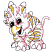C1: Body---Heather Pink(Isacord 40 #1117)&#13;&#10;C2: Body Outlines---Cerise(Isacord 40 #1192)&#13;&#10;C3: Stripes & Nose---Canary(Isacord 40 #1124)&#13;&#10;C4: Nails, Eyes, & Mouth---Black(Isacord 40 #1234)&#13;&#10;C5: Tongue---Geranium(Isacord 40 #1