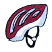 C1: Helmet Underside---White(Isacord 40 #1002)&#13;&#10;C2: Helmet Top---Cerise(Isacord 40 #1192)&#13;&#10;C3: Underside Shading---Oxford(Isacord 40 #1222)&#13;&#10;C4: Outlines & Straps---Black(Isacord 40 #1234)