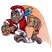 C1: Background---Goldenrod(Isacord 40 #1137)&#13;&#10;C2: Skin---Toffee(Isacord 40 #1126)&#13;&#10;C3: Skin Shading---Harvest(Isacord 40 #1021)&#13;&#10;C4: Shirt, Helmet & Wristband---Wildfire(Isacord 40 #1147)&#13;&#10;C5: Helmet & Shirt Shading---Borde