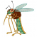 C1: Wing---SeaFoamGreenMetallic(Yenmet/ Isamet #7041)&#13;&#10;C2: Eyes---Silver Yellow(Yenmet/ Isamet #Silver and Yellow Twilight)&#13;&#10;C3: Eyes Shading---Wildfire(Isacord 40 #1147)&#13;&#10;C4: Tail & Face---Bright Mint(Isacord 40 #1510)&#13;&#10;C5