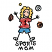 C1: Football---Rust(Isacord 40 #1058)&#13;&#10;C2: Basketball---Apricot(Isacord 40 #1238)&#13;&#10;C3: Hair & Tennis Ball---Citrus(Isacord 40 #1187)&#13;&#10;C4: Volleyball & Shoes---White(Isacord 40 #1002)&#13;&#10;C5: Shirt---Poinsettia(Isacord 40 #1147