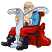 C1: Shirt---Turquoise(Isacord 40 #1095)&#13;&#10;C2: Seat Cushion & Boots---Charcoal(Isacord 40 #1234)&#13;&#10;C3: Pants & Bag---Poinsettia(Isacord 40 #1147)&#13;&#10;C4: Pants, Bag Shading & Suspenders---Winterberry(Isacord 40 #1035)&#13;&#10;C5: Chair-