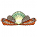 C1: Shells---White(Isacord 40 #1002)&#13;&#10;C2: Scallop Coloration---Sun - neon(Isacord 40 #1187)&#13;&#10;C3: Scallop Coloration---Limedrop - neon(Isacord 40 #1510)&#13;&#10;C4: Scallop Outlines---Evergreen(Isacord 40 #1208)&#13;&#10;C5: Moon Shells---
