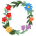 C1: Dark Leaves---Lima Bean(Isacord 40 #1177)&#13;&#10;C2: Light Leaves---Kiwi(Isacord 40 #1104)&#13;&#10;C3: Flower---Apricot(Isacord 40 #1238)&#13;&#10;C4: Flowers---Frosted Plum(Isacord 40 #1080)&#13;&#10;C5: Flowers---Spanish Tile(Isacord 40 #1020)&#1