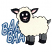 C1: Lettering---Glacier Green(Isacord 40 #1223)&#13;&#10;C2: Lettering Outlines---Teal(Isacord 40 #1172)&#13;&#10;C3: Lamb---Muslin(Isacord 40 #1082)&#13;&#10;C4: Legs & Tail---Whale(Isacord 40 #1041)&#13;&#10;C5: Face, Ears & Hooves---Charcoal(Isacord 40
