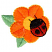 C1: Leaves---Pear(Isacord 40 #1049)&#13;&#10;C2: Petals---Paprika(Isacord 40 #1021)&#13;&#10;C3: Petal Outlines & Flower Center---Goldenrod(Isacord 40 #1137)&#13;&#10;C4: Ladybug---Foliage Rose(Isacord 40 #1169)&#13;&#10;C5: Ladybug Spots & Outlines---Bla
