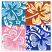 C1: White Leaves & Flowers---White(Isacord 40 #1002)&#13;&#10;C2: Upper Left Flower---Aqua(Isacord 40 #1204)&#13;&#10;C3: Upper Left Block---Scotty Green(Isacord 40 #1503)&#13;&#10;C4: Upper Right Flower---Parchment(Isacord 40 #1066)&#13;&#10;C5: Upper Ri