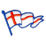 C1: Banner---White(Isacord 40 #1002)&#13;&#10;C2: Stripes---Poppy(Isacord 40 #1037)&#13;&#10;C3: Outlines---Nordic Blue(Isacord 40 #1076)