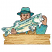 C1: Skin---Tan(Isacord 40 #1054)&#13;&#10;C2: Skin Shading---Tea Rose(Isacord 40 #1015)&#13;&#10;C3: Hair---Stone(Isacord 40 #1180)&#13;&#10;C4: Underside of Hat---Green(Isacord 40 #1503)&#13;&#10;C5: Hat & Jacket---Baccarat Green(Isacord 40 #1046)&#13;&#