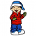 C1: Hat Trim, Soles & T-Shirt---White(Isacord 40 #1002)&#13;&#10;C2: Mittens---Lima Bean(Isacord 40 #1177)&#13;&#10;C3: Hat & Shoes---Tropical Blue(Isacord 40 #1534)&#13;&#10;C4: Pants---Nordic Blue(Isacord 40 #1076)&#13;&#10;C5: Coat & Tongue---Poinsetti