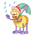 C1: Hat---Carnation(Isacord 40 #1121)&#13;&#10;C2: Legs & Umbrella---Lavender(Isacord 40 #1193)&#13;&#10;C3: Bug---Yellow Bird(Isacord 40 #1124)&#13;&#10;C4: Head & Stripes---Daffodil(Isacord 40 #1135)&#13;&#10;C5: Bug Outlines---Violet(Isacord 40 #1031)&