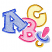 C1: "C"---Lemon Frost(Isacord 40 #1022)&#13;&#10;C2: "C" Outlines---Light Brass(Isacord 40 #1067)&#13;&#10;C3: "B"---Carnation(Isacord 40 #1121)&#13;&#10;C4: "B" Outlines & Pacifier---Azalea Pink(Isacord 40 #1224)&#13;&#10;C5: "A" & Pacifier---Glacier Gre