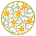 C1: Leaves & Stems---Jalapeno(Isacord 40 #1104)&#13;&#10;C2: Flower Petals---Goldenrod(Isacord 40 #1137)&#13;&#10;C3: Flower Centers---Yellow Bird(Isacord 40 #1124)&#13;&#10;C4: Frame---Seaweed(Isacord 40 #1209)