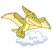 C1: Cloud---White(Isacord 40 #1002)&#13;&#10;C2: Cloud Shading---Ice Cap(Isacord 40 #1074)&#13;&#10;C3: Cloud Outline---Lake Blue(Isacord 40 #1030)&#13;&#10;C4: Dino Underside---Daffodil(Isacord 40 #1135)&#13;&#10;C5: Spots---Tarnished Gold(Isacord 40 #12