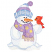 C1: Snow and Hat---White(Isacord 40 #1002)&#13;&#10;C2: Snowman Shading & Hat---Ice Cap(Isacord 40 #1074)&#13;&#10;C3: Hat & Scarf---Lavender(Isacord 40 #1193)&#13;&#10;C4: Hat & Scarf Shading---Cachet(Isacord 40 #1080)&#13;&#10;C5: Hat Shading---Celestia