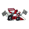RACE CAR & CHECKERED FLAGS