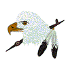 EAGLE WITH PEACE PIPE AND FEATHERS