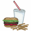HAMBURGER , FRIES, AND DRINK
