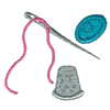 NEEDLE, THIMBLE & BUTTON