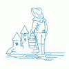 CHILD WITH SAND CASTLE