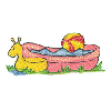 FLOAT, POOL, AND BEACH BALL