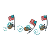 BEES AND AMERICAN FLAGS
