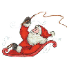 SANTA RIDING SLEIGH