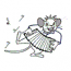 MOUSE PLAYING ACCORDION APPLIQUE
